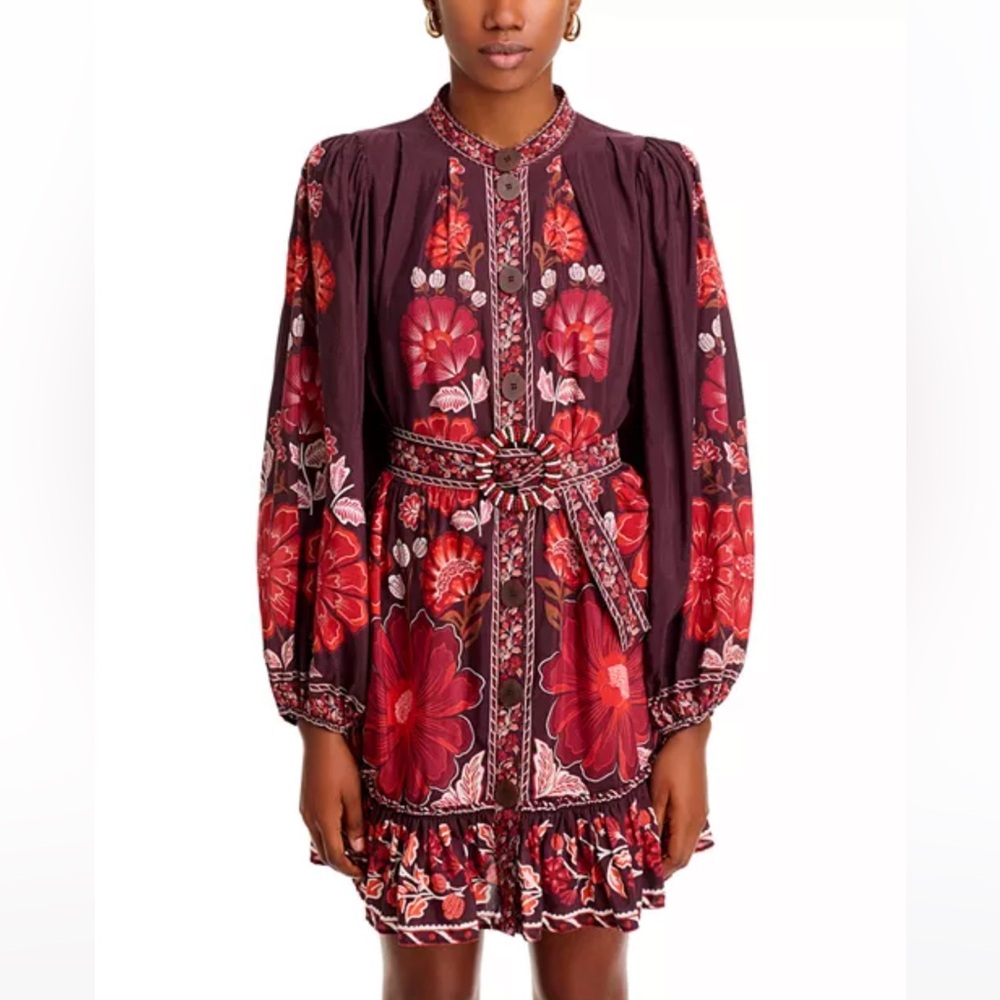 FARM Rio GiGi Tapestry Brown Mini Dress